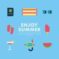 Flat Designed Summer Icons vector