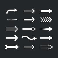 Black and White Set of Arrows vector