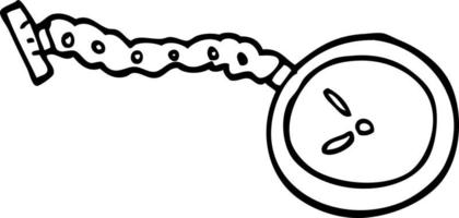 line drawing cartoon pocket watch vector