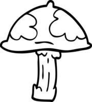 line drawing cartoon poisonous toadstool vector