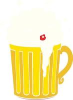 flat color style cartoon mug of beer vector