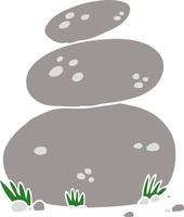 flat color style cartoon large stacked stones vector