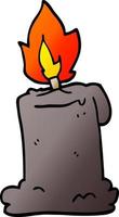 cartoon doodle burning candle vector