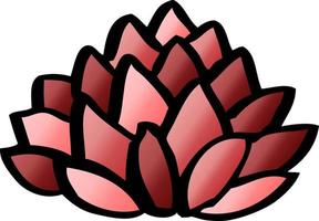 cartoon doodle flowering lotus vector