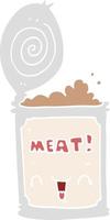 flat color style cartoon canned meat vector