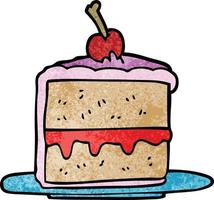 cartoon doodle cake slice vector