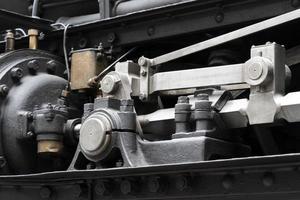old steam train wheels detail photo