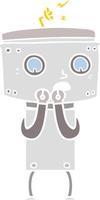 nervous flat color style cartoon robot vector