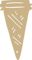 cono de helado de dibujos animados de estilo de color plano vector