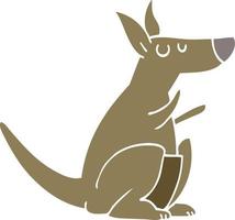 flat color style cartoon kangaroo vector