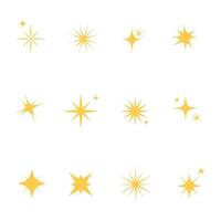 conjunto de estrellas chispeantes. icono y símbolo. ilustración vectorial estrellada aislada sobre fondo blanco vector