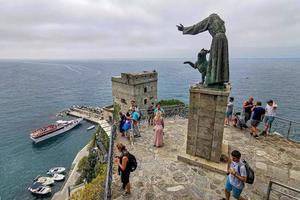 MONTEROSSO AL MARE, ITALY - JUNE, 8 2019 - Pictoresque village of cinque terre italy is full of tourist photo