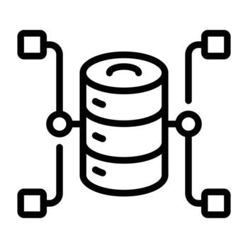 A unique linear icon of network automation vector