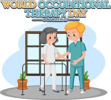 World occupational therapy day text design vector