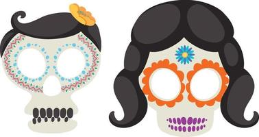 Day of the dead with Mexican calaca vector