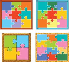 Set of colourful puzzle on the frame vector