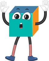 Cartoon cube cartoon character vector