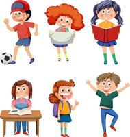 Children doing different activities set vector