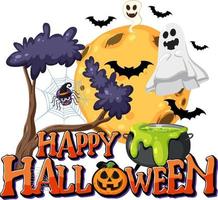 logotipo de texto feliz halloween vector
