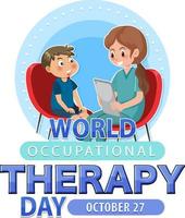 World occupational therapy day text banner design vector