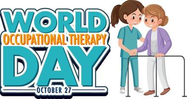 World occupational therapy day text design vector