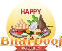 Happy Bhai Dooj Day Text Design vector