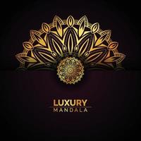 Luxury abstract ornamental mandala background design with gold color vector