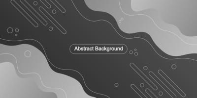 Gray gradient wavy and rounded line shapes on black background background. Abstract background. vector