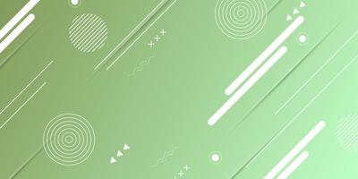 Green gradient texture with memphis elements. vector