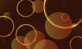 Dark orange circular geometric background. vector