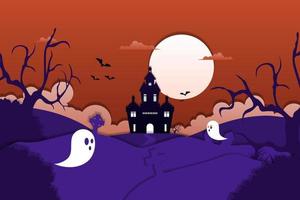 Halloween background with paper cut style. Vector. vector