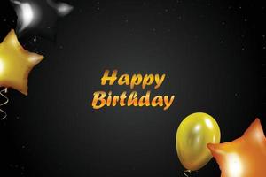 Happy birthday background with realistic luxury balloon. Vector. vector