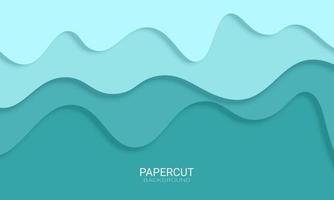 Light blue papercut style background. Vector illustration.