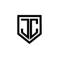diseño de logotipo de letra jc con fondo blanco en illustrator. logotipo vectorial, diseños de caligrafía para logotipo, afiche, invitación, etc. vector