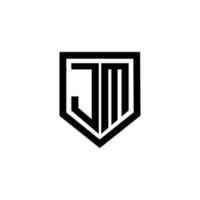 diseño de logotipo de letra jm con fondo blanco en illustrator. logotipo vectorial, diseños de caligrafía para logotipo, afiche, invitación, etc. vector