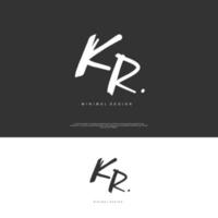 KR Initial handwriting or handwritten logo for identity. Logo with signature and hand drawn style. vector