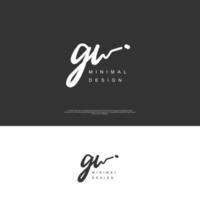 GW Initial handwriting or handwritten logo for identity. Logo with signature and hand drawn style. vector