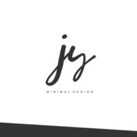 JY Initial handwriting or handwritten logo for identity. Logo with signature and hand drawn style. vector