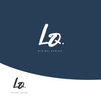 LQ Initial handwriting or handwritten logo for identity. Logo with signature and hand drawn style. vector