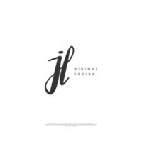 JL Initial handwriting or handwritten logo for identity. Logo with signature and hand drawn style. vector