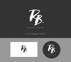 RB Initial handwriting or handwritten logo for identity. Logo with signature and hand drawn style. vector