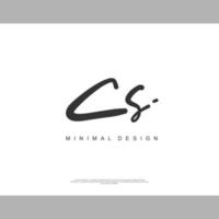 CS Initial handwriting or handwritten logo for identity. Logo with signature and hand drawn style. vector