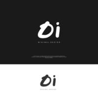 OI Initial handwriting or handwritten logo for identity. Logo with signature and hand drawn style. vector