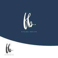 FB Initial handwriting or handwritten logo for identity. Logo with signature and hand drawn style. vector
