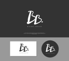 BB Initial handwriting or handwritten logo for identity. Logo with signature and hand drawn style. vector