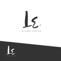 LE Initial handwriting or handwritten logo for identity. Logo with signature and hand drawn style. vector