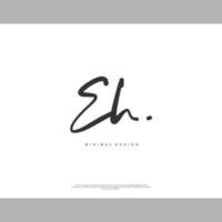 EH Initial handwriting or handwritten logo for identity. Logo with signature and hand drawn style. vector