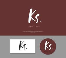 KS Initial handwriting or handwritten logo for identity. Logo with signature and hand drawn style. vector