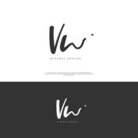 VW Initial handwriting or handwritten logo for identity. Logo with signature and hand drawn style. vector