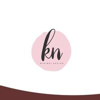 KN Initial handwriting or handwritten logo for identity. Logo with signature and hand drawn style. vector